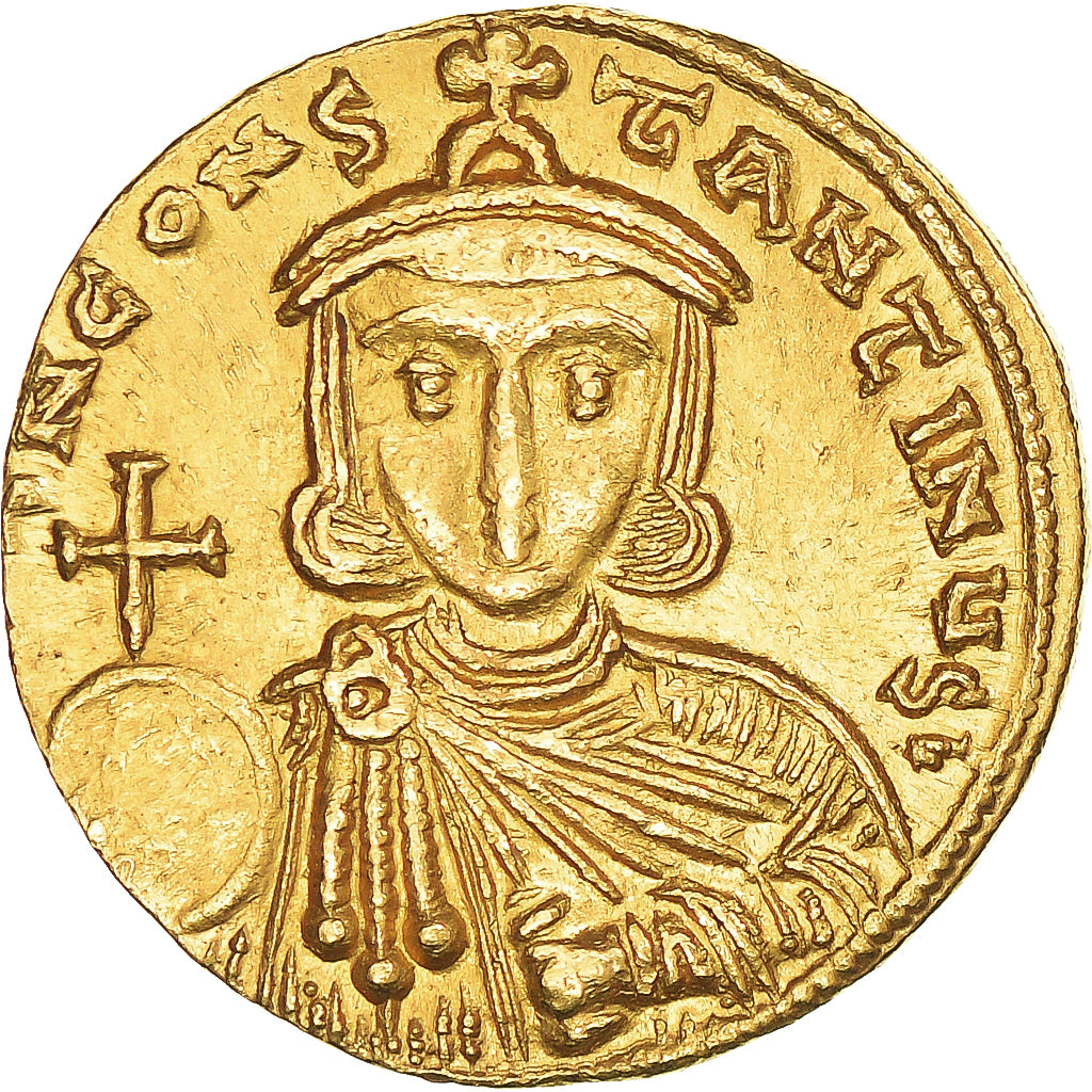 Leo III & Constantine V, Solidus, 720-741, Constantinople, Gold, AU(50-53)