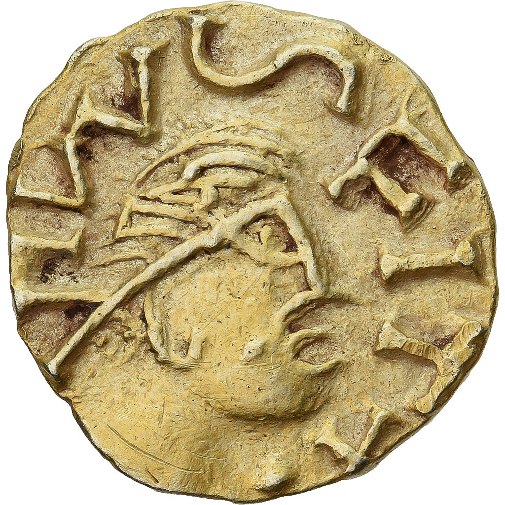Moeda, França, Triens, ANGLVS Moneyer, 625-635, Quentovic, AU(55-58), Dourado