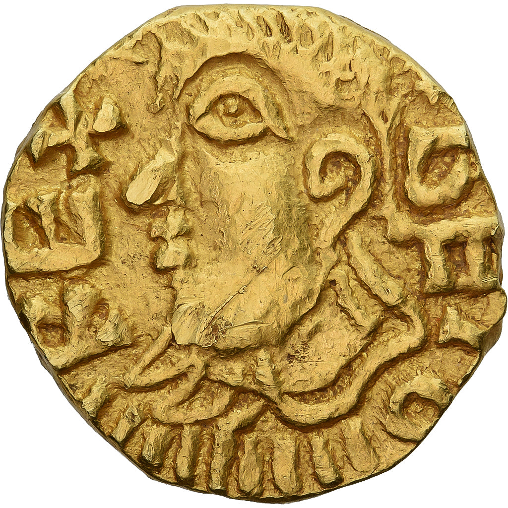Moeda, França, Triens, FREDVLFVS Moneyer, ca. 7th century, Bourges, BETOREX