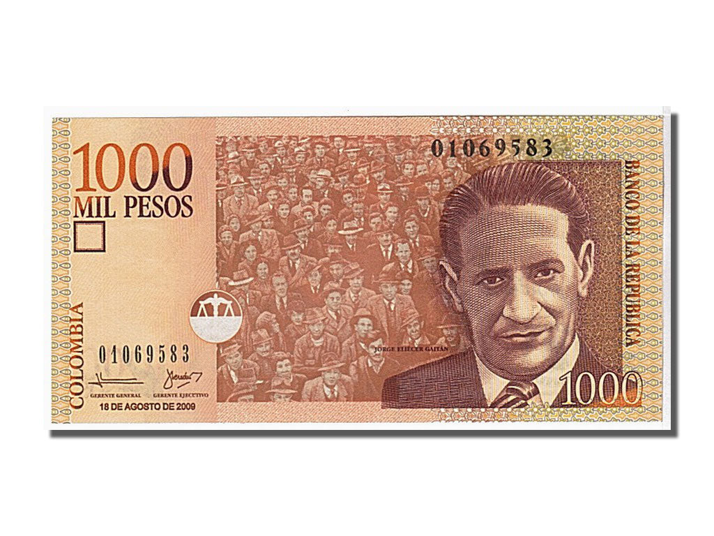 Banknote, Colombia, 1000 Pesos, 2009, KM:456l, UNC(65-70)