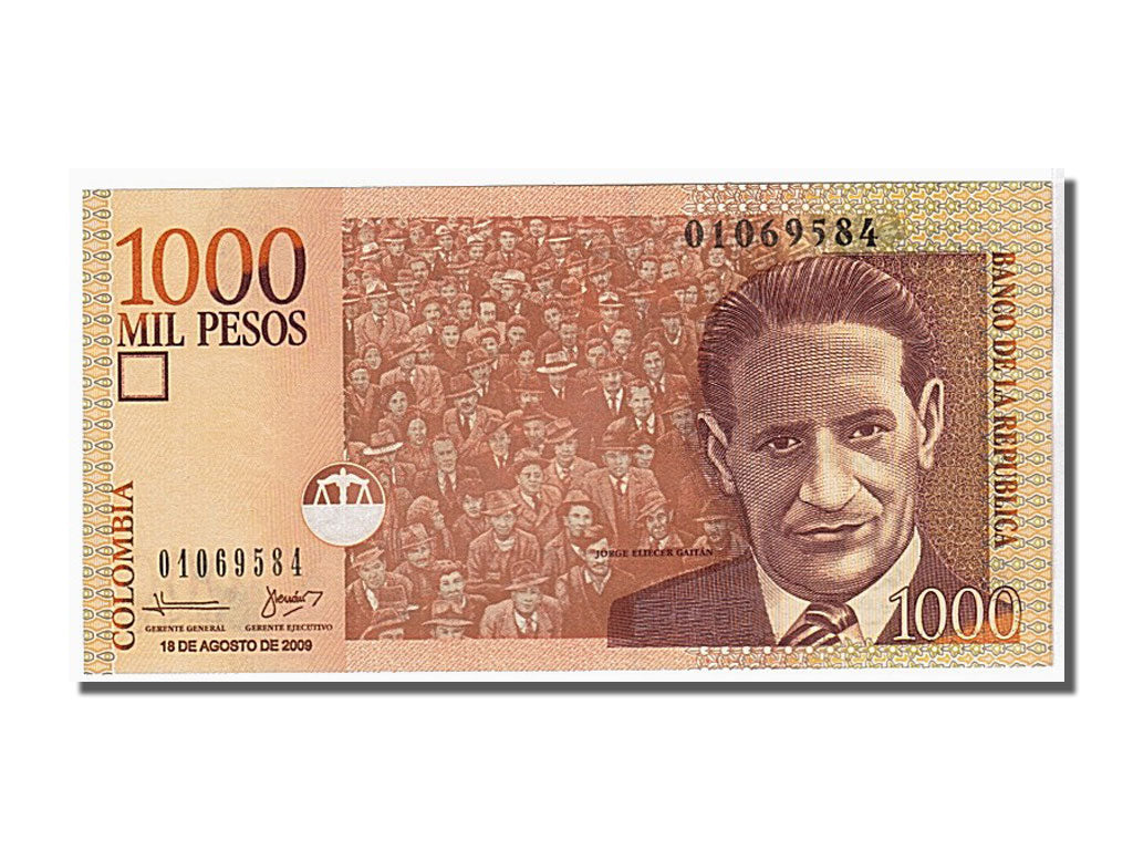 Banknote, Colombia, 1000 Pesos, 2009, KM:456l, UNC(65-70)