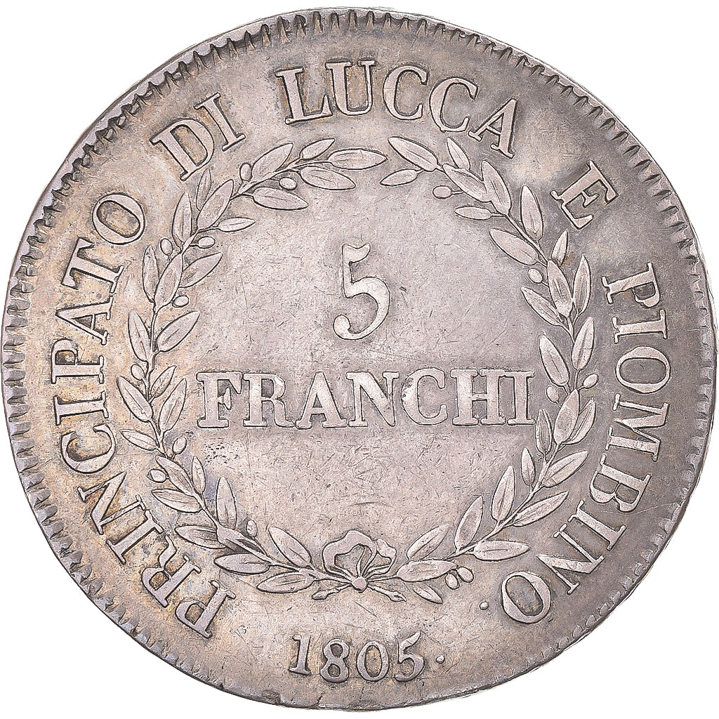 Principauté de Lucques et Piombino, Félix et Élisa, 5 Franchi, 1805, Florence