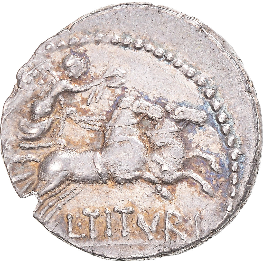 Tituria, Denarius, 89 BC, Rome, Prata, AU(55-58), Crawford:344/3