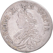 Coin, Sweden, Karl XI, 2 Mark, 1667, Stockholm, EF(40-45), Silver, KM:237a