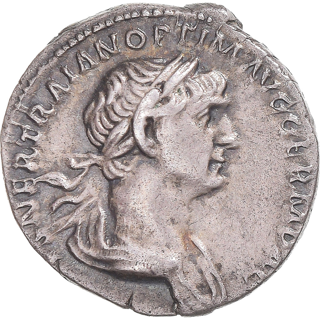 Trajan, Denarius, 114-117, Rome, Silver, AU(55-58), RIC:334