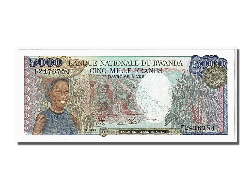 Banknote, Rwanda, 5000 Francs, 1988, 1988-01-01, UNC(65-70)