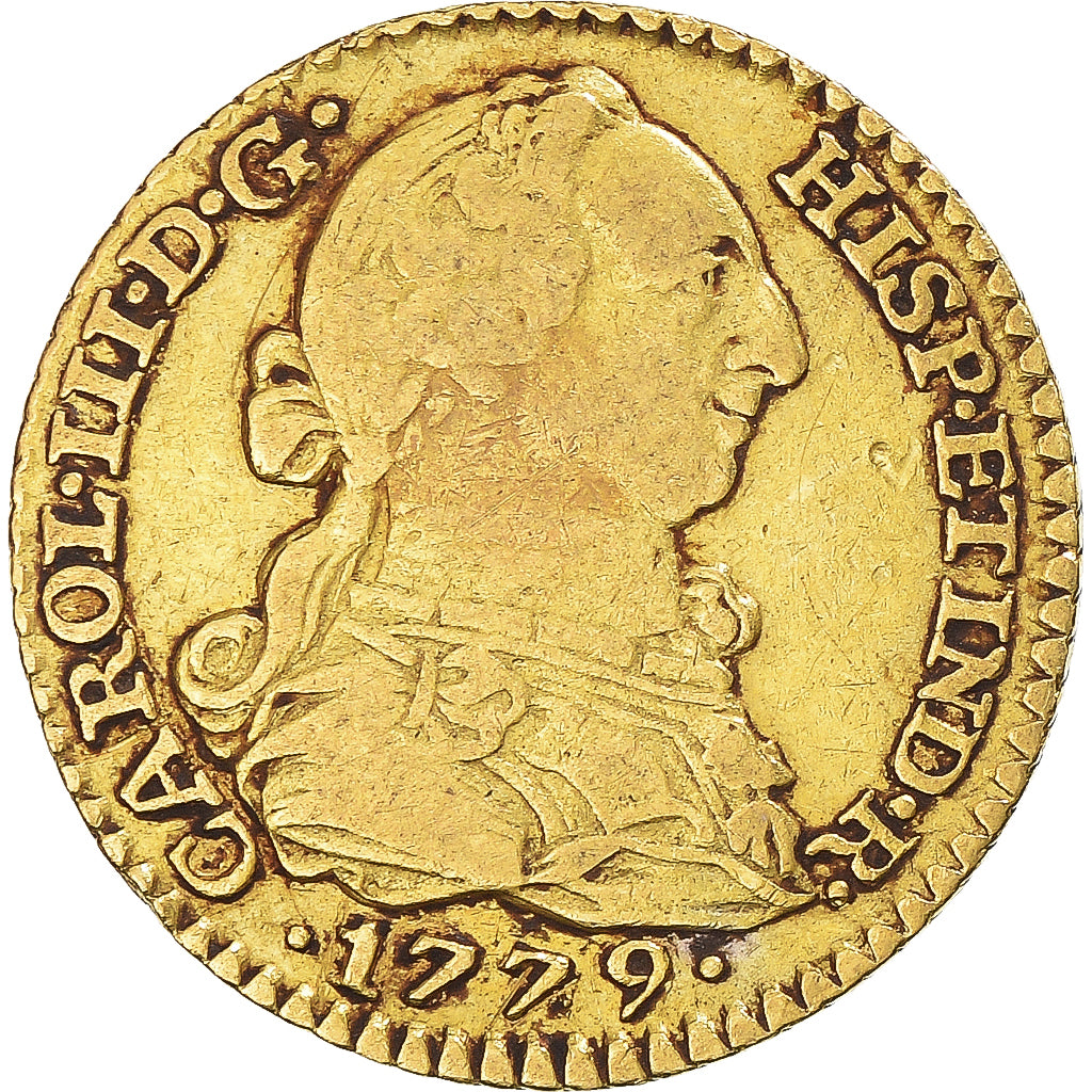 Spain, Carlos III, 1 Escudo, 1779, Madrid, Gold, VF(30-35), KM:416.1