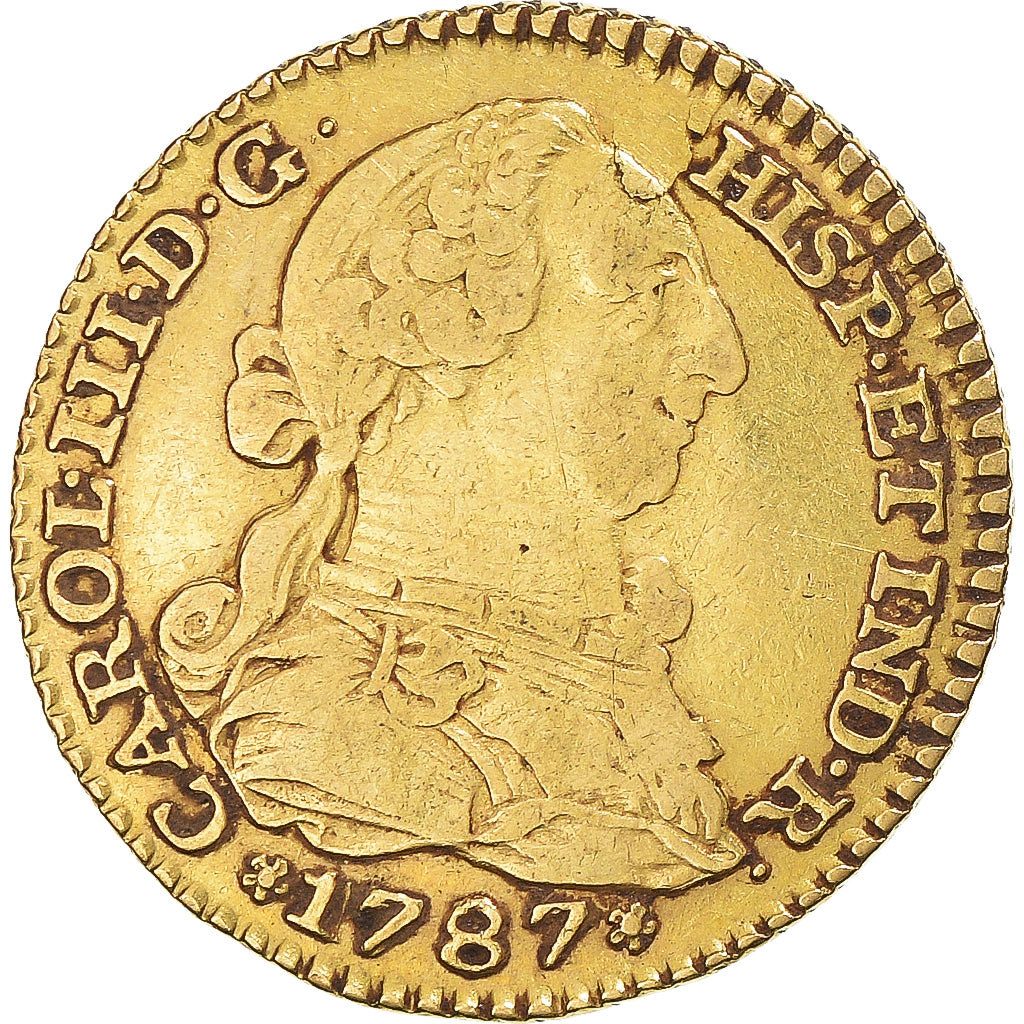 Spain, Carlos III, 1 Escudo, 1787, Madrid, Gold, VF(30-35), KM:416.1a