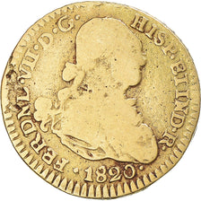 Colombie, Ferdinand VII, 1 Escudo, 1820, Bogota, Or, B+, KM:64.1