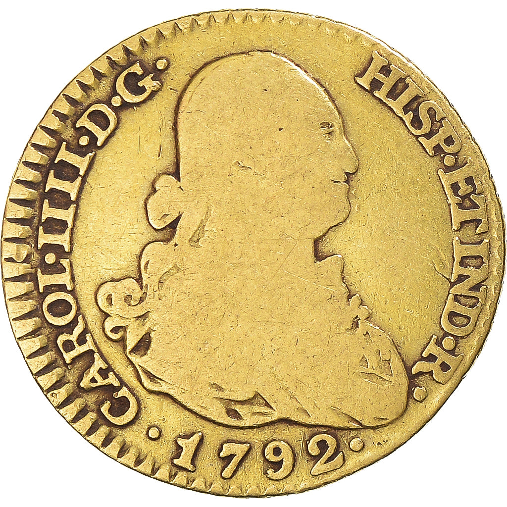 Spain, Carlos IV, Escudo, 1792, Madrid, Gold, F(12-15), KM:434