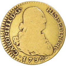 Spain, Carlos IV, Escudo, 1792, Madrid, Gold, F(12-15), KM:434