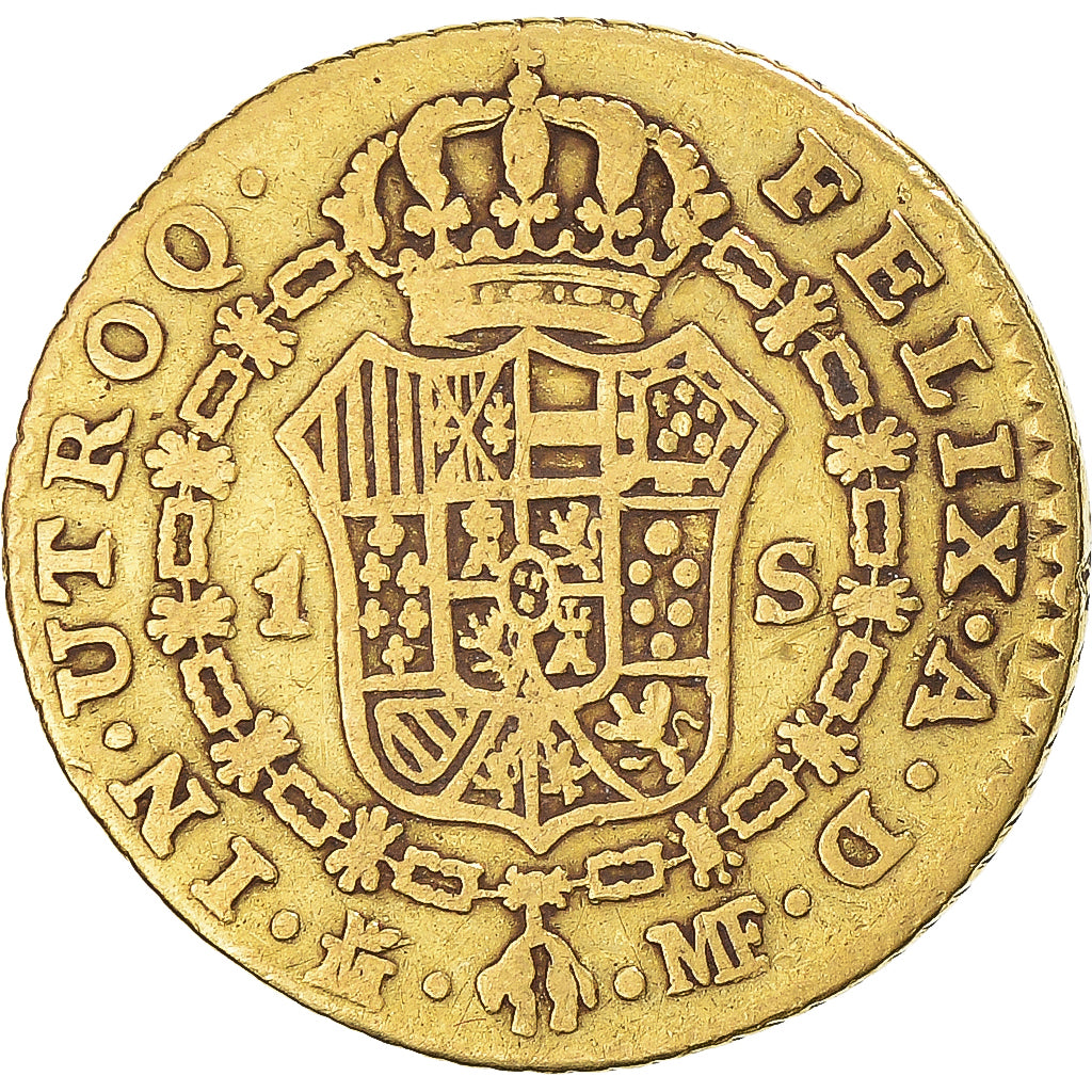 Spain, Carlos IV, Escudo, 1792, Madrid, Gold, F(12-15), KM:434