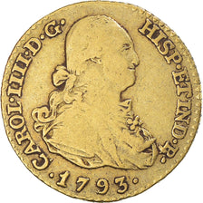 España, Charles IV, 1 Escudo, 1793, Madrid, Oro, BC+, KM:434