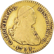Spagna, Carlos IV, 1 Escudo, 1799, Madrid, Oro, MB, KM:434