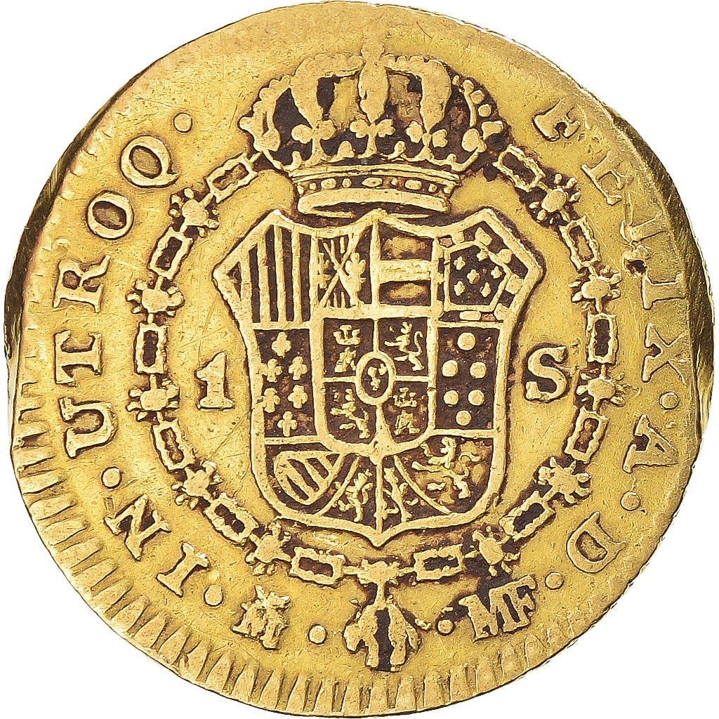 Spagna, Carlos IV, 1 Escudo, 1799, Madrid, Oro, MB, KM:434