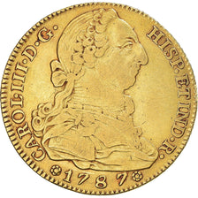 Spain, Charles III, 4 Escudos, 1787, Madrid, Gold, VF(30-35), KM:418.1a