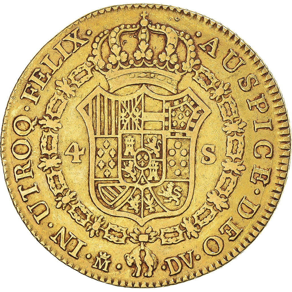 Spain, Charles III, 4 Escudos, 1787, Madrid, Gold, VF(30-35), KM:418.1a