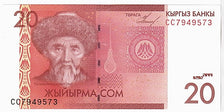 Banconote, Kirghizistan, 20 Som, 2009, KM:24a, FDS