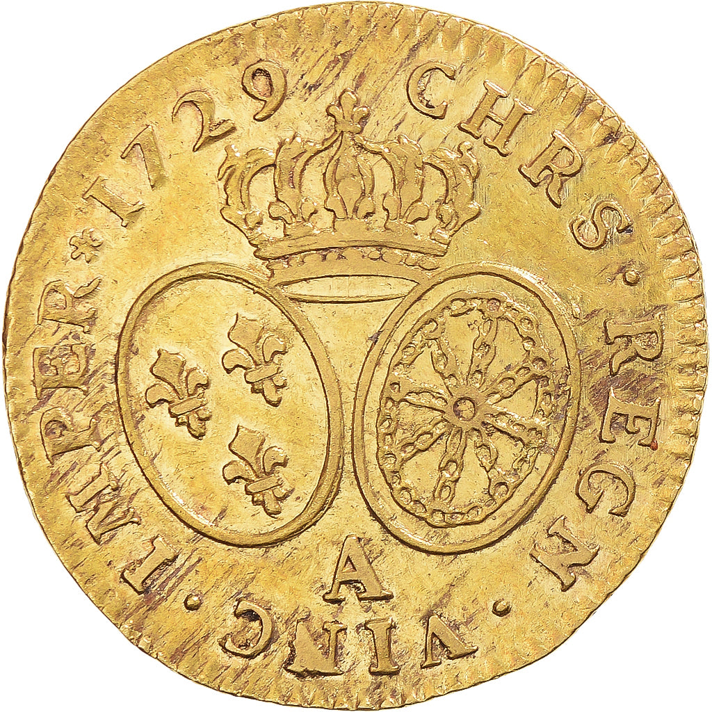 France, Louis XV, Louis d'or aux lunettes, 1729, Paris, Gold, EF(40-45)