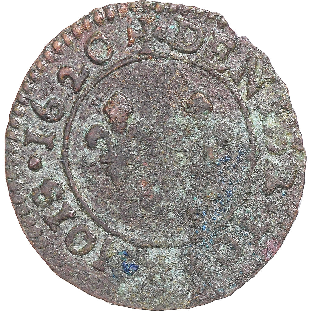 Frankrijk, Louis XIII, Denier Tournois, 1620, Bordeaux, Koper, FR, CGKL:300b4