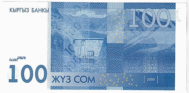 Banconote, Kirghizistan, 100 Som, 2009, KM:26a, FDS
