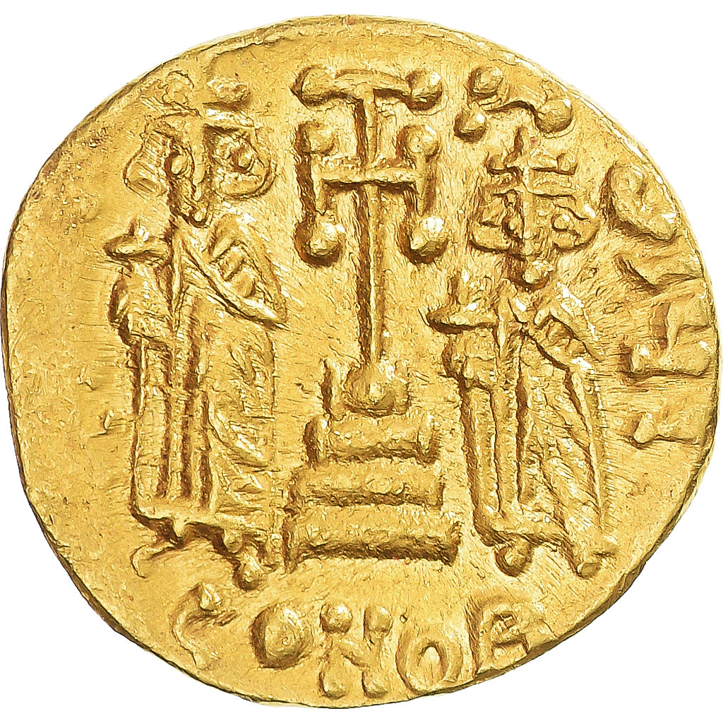 Constantine IV, Heraclius and Tiberius, Solidus, 668-685, Constantinople, Gold