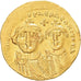 Heraclius, with Heraclius Constantine, Solidus, 613-641, Constantinople, Gold