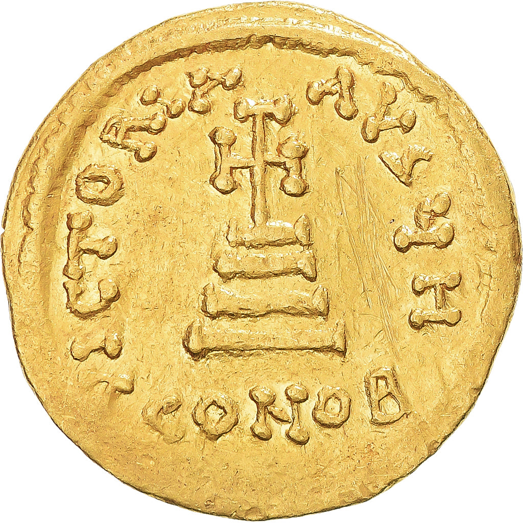Heraclius, with Heraclius Constantine, Solidus, 613-641, Constantinople, Gold