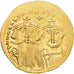 Heraclius, with Heraclius Constantine, Solidus, 613-641, Constantinople, Oro
