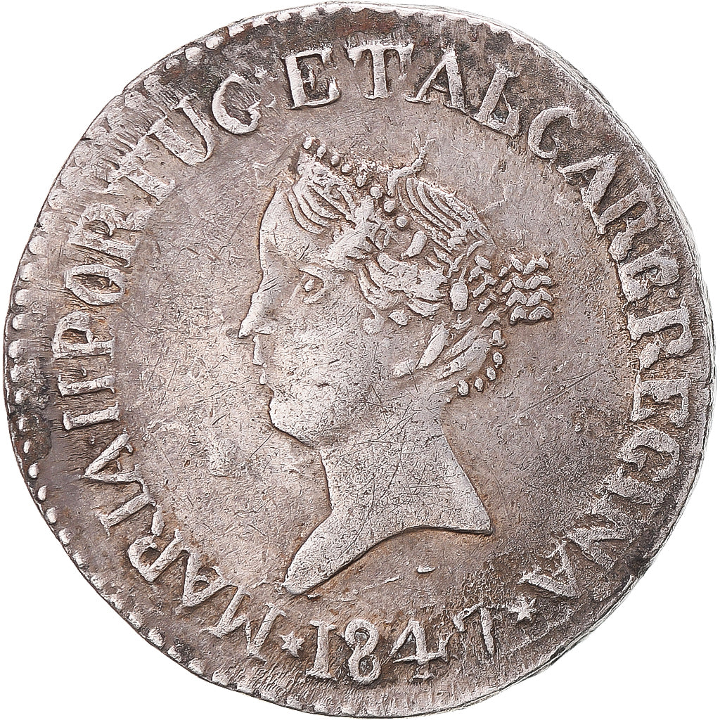 Munten, INDIA-PORTUGEES, Maria II, Rupia, 1847, Goa, ZF, Zilver, KM:273