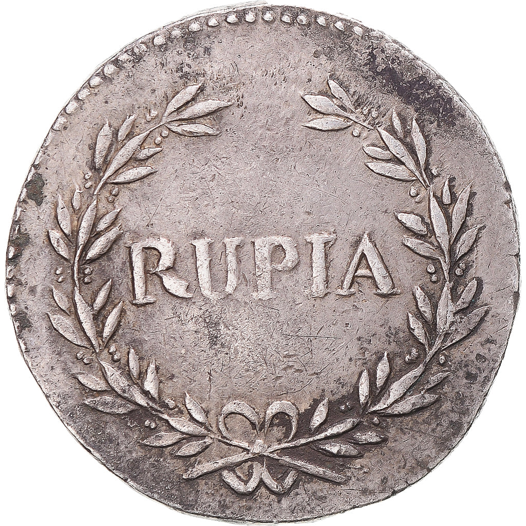 Munten, INDIA-PORTUGEES, Maria II, Rupia, 1847, Goa, ZF, Zilver, KM:273