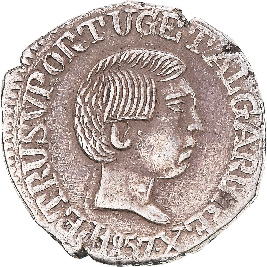 Munten, INDIA-PORTUGEES, Pedro V, 1/2 pardau, 1857, Goa, PR, Zilver, KM:280