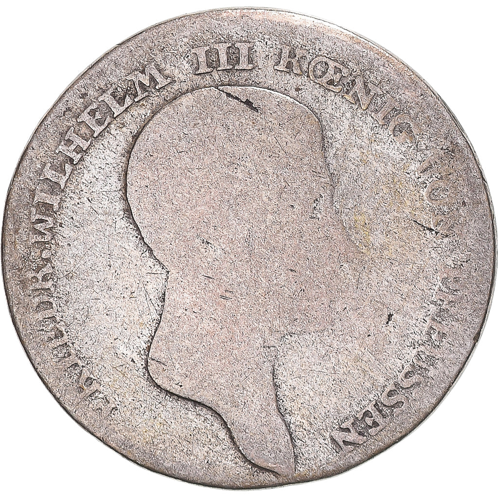 Duitse staten, PRUSSIA, Friedrich Wilhelm III, 1/6 Thaler, 1812, Berlin, Zilver