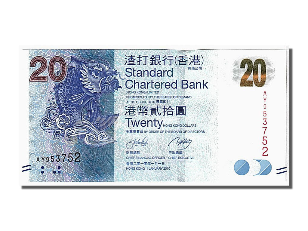 Billet, Hong Kong, 20 Dollars, 2010, KM:297a, NEUF