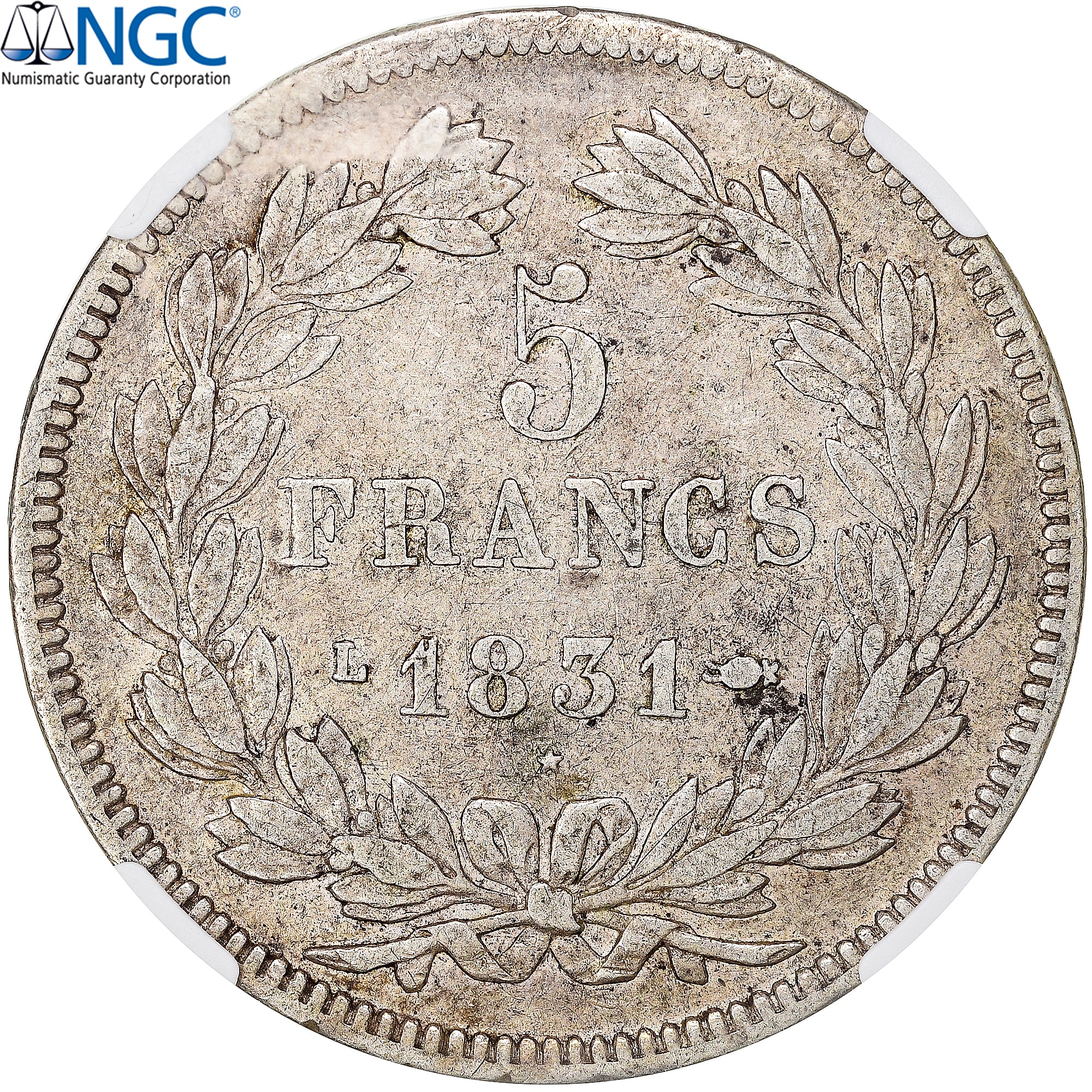 Frankrijk, Louis-Philippe I, 5 Francs, 1831, Bayonne, Zilver, NGC, XF40