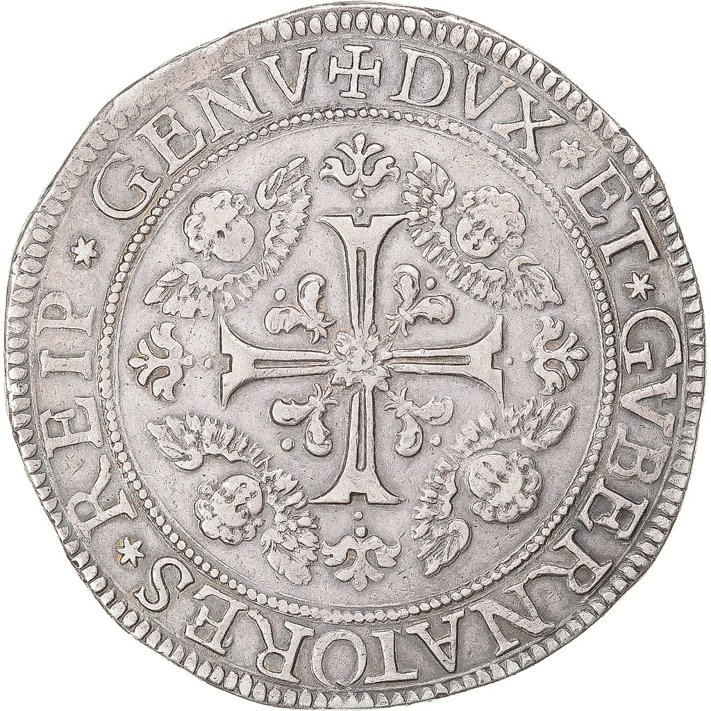 Republic of Genoa, 2 Scudi, 1705, Genoa, Plata, MBC, KM:82