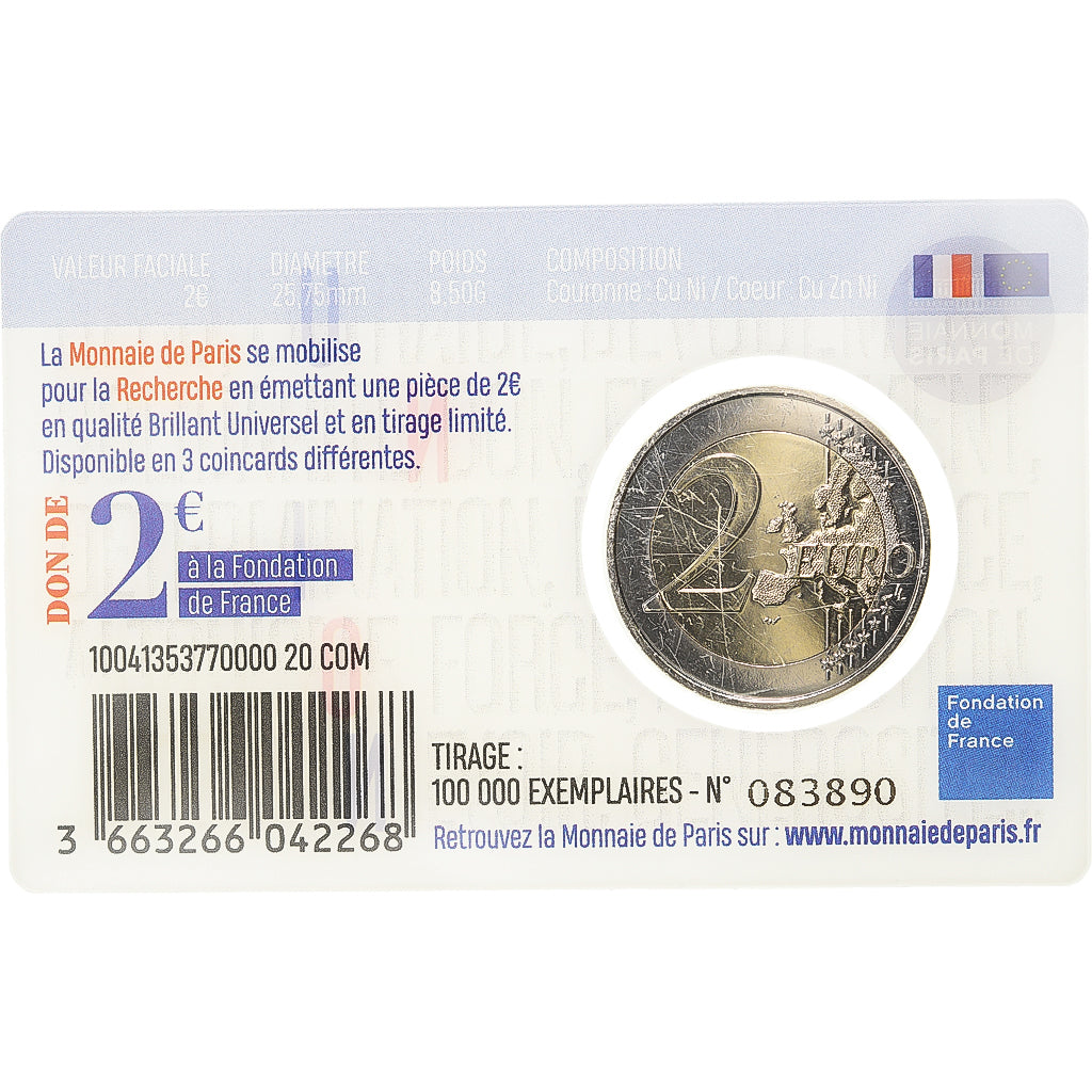 Francia, 2 Euro, Recherche médicale, UNION, 2020, Monnaie de Paris, BU, FDC