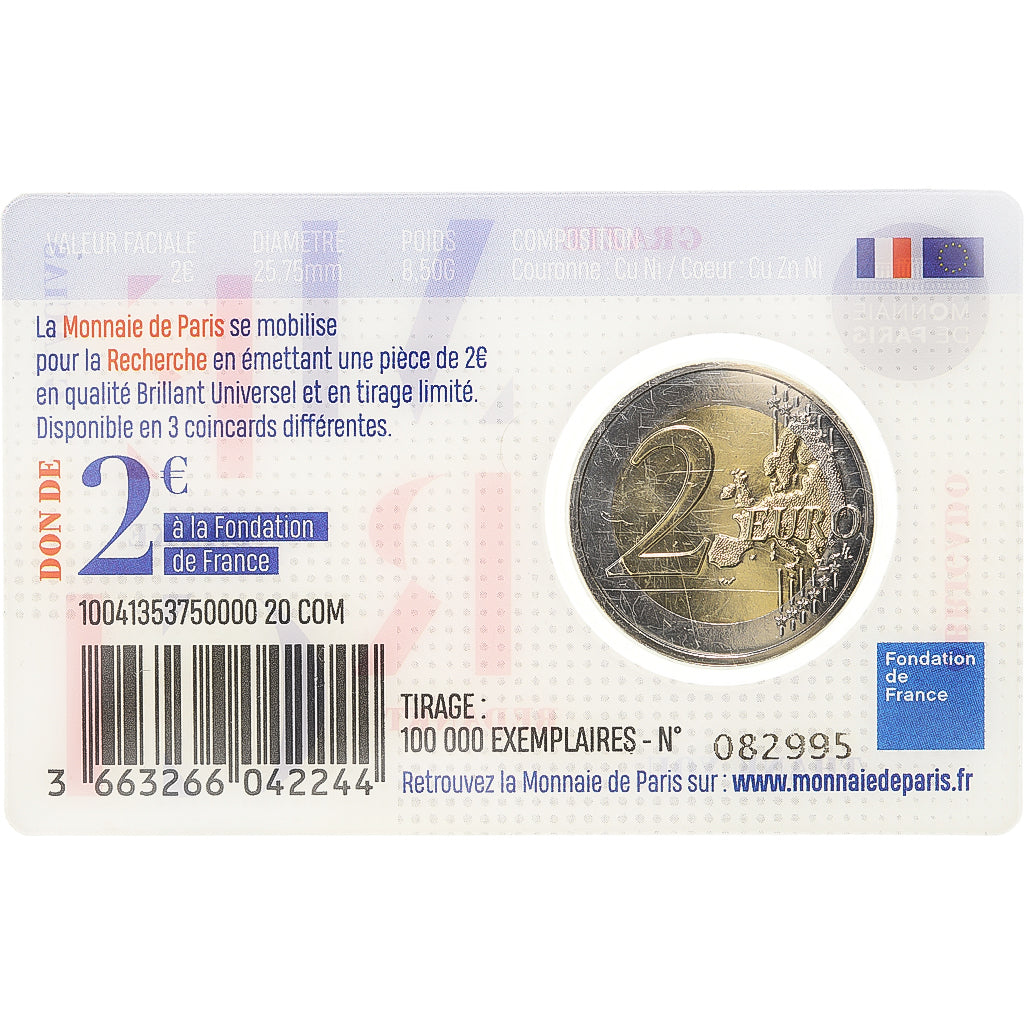 França, 2 Euro, Recherche médicale, MERCI, 2020, Monnaie de Paris, BU
