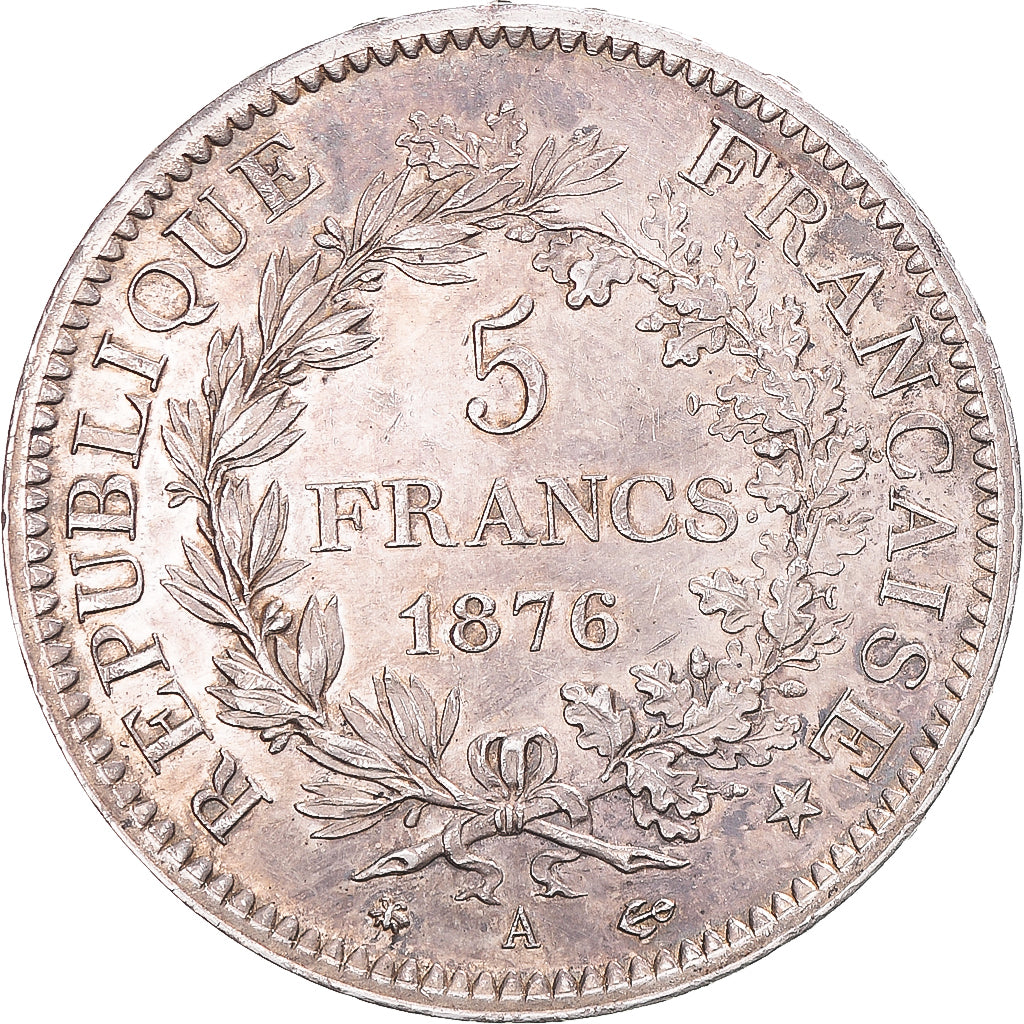 Coin, France, Hercule, 5 Francs, 1876, Paris, AU(55-58), Silver, KM:820.1