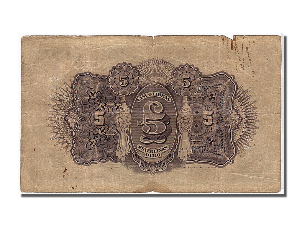 Banknote, Mozambique, 5 Libras, 1919, KM:R21, VF(20-25)
