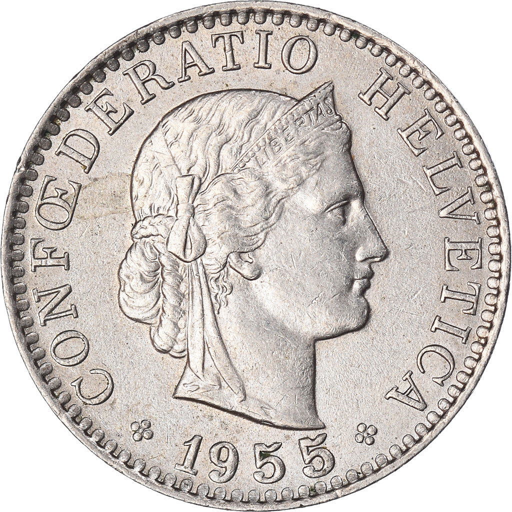 Moneda, Suiza, 20 Rappen, 1955