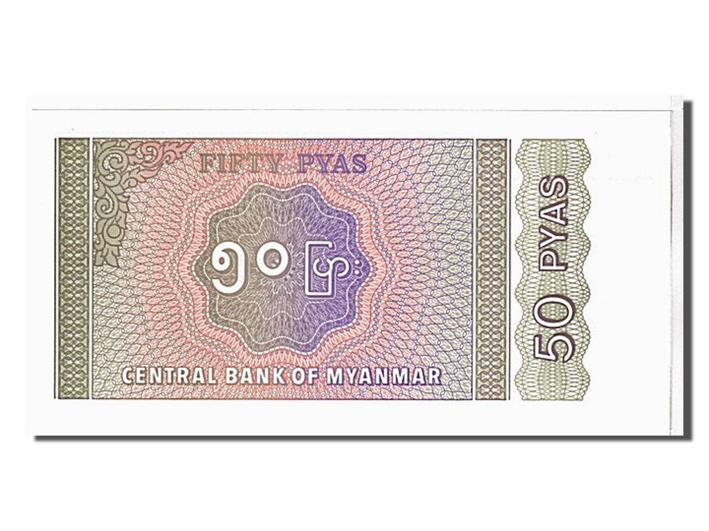Banknot, Myanmar, 50 Pyas, 1994, KM:68, UNC(65-70)