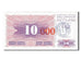 Biljet, Bosnië - Herzegovina, 10 Dinara, 1992, NIEUW