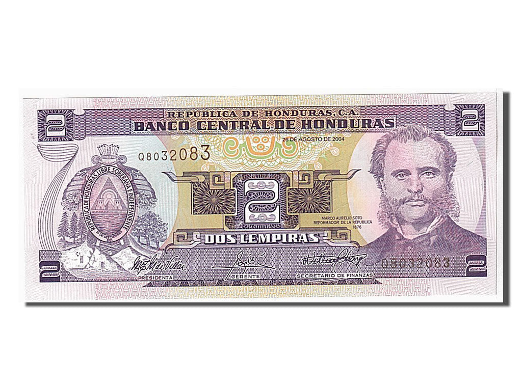 Banconote, Honduras, 2 Lempiras, 2004, KM:80Ae, FDS