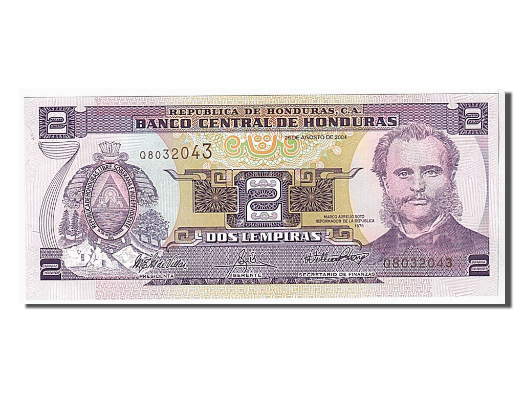 Banknote, Honduras, 2 Lempiras, 2004, KM:80Ae, UNC(65-70)