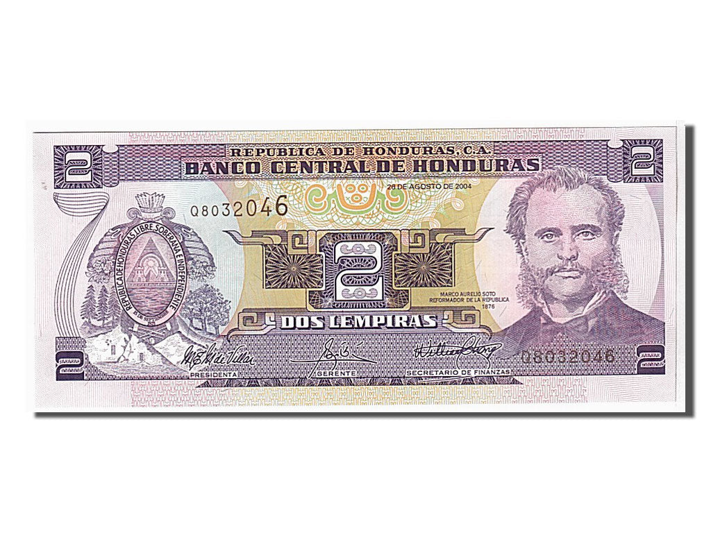 Geldschein, Honduras, 2 Lempiras, 2004, KM:80Ae, UNZ