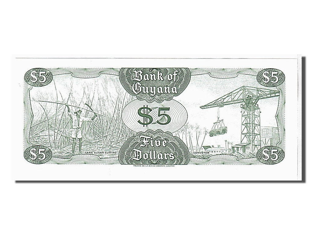 Banknote, Guyana, 5 Dollars, 1992, KM:22f, UNC(65-70)