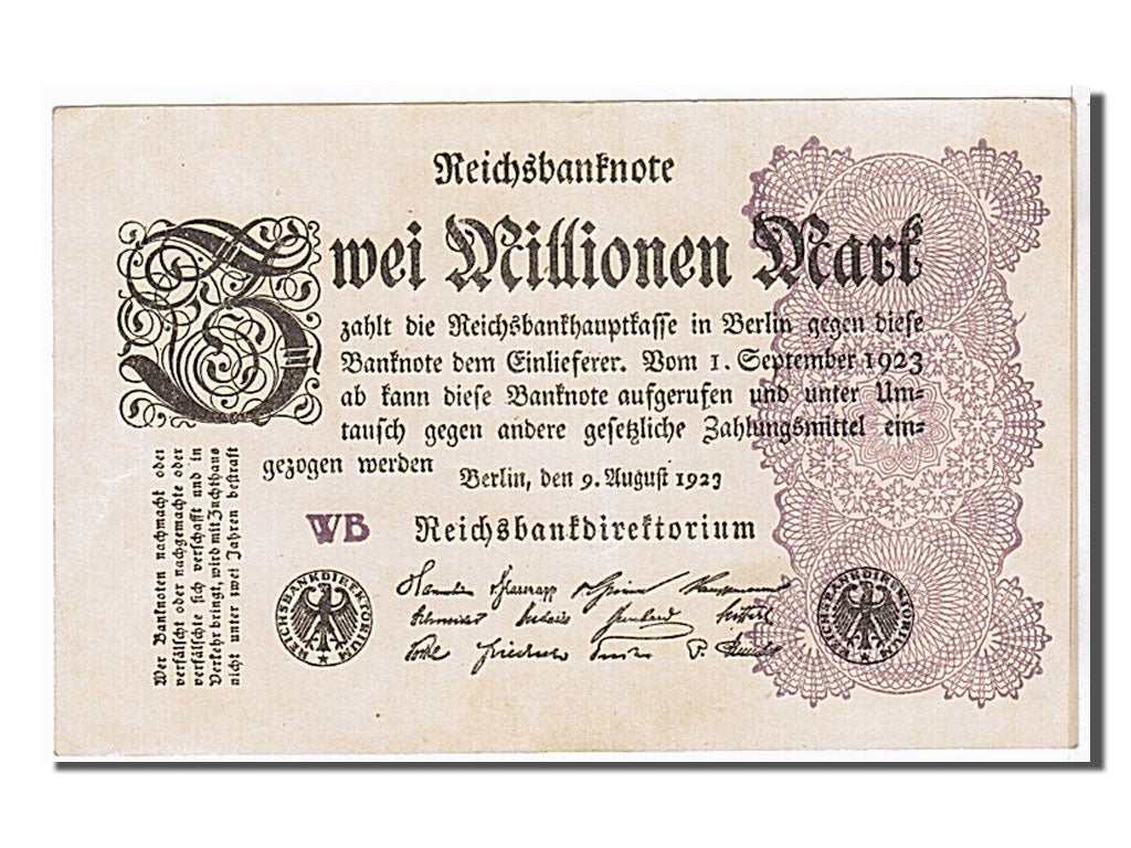 Banknote, Germany, 2 Millionen Mark, 1923, AU(55-58)