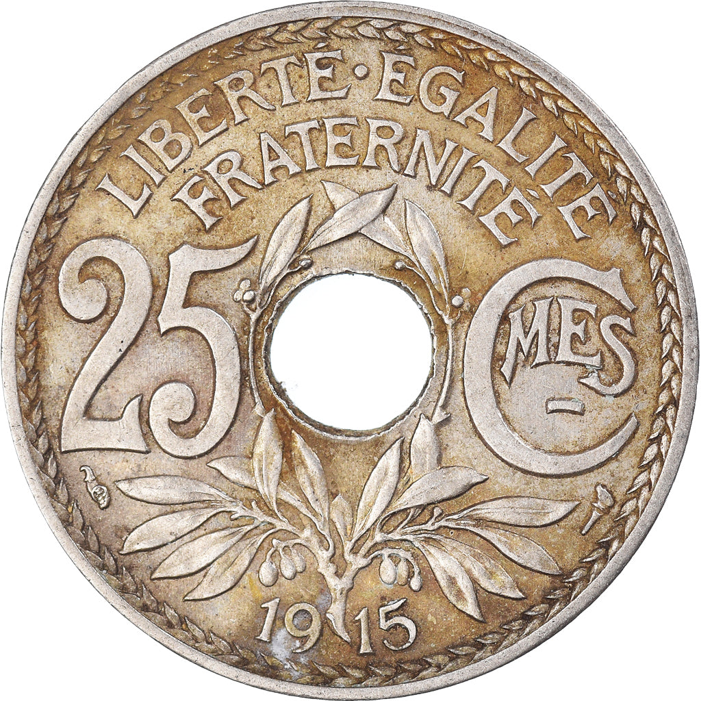 Monnaie, France, 25 Centimes, 1915