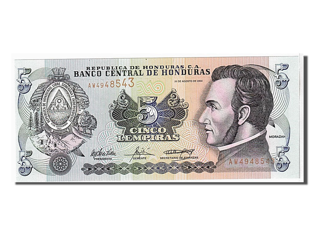 Billete, 5 Lempiras, 2004, Honduras, UNC